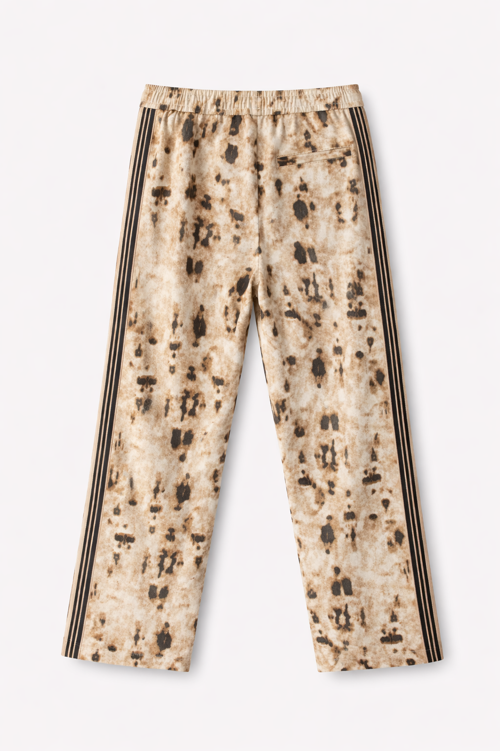CHEETAH DENIM TRACK PANT - BEIGE