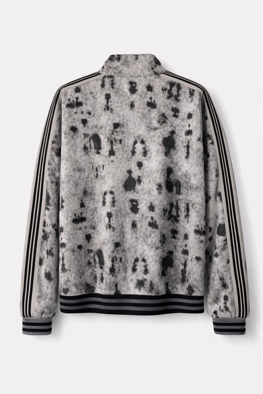 CHEETAH DENIM TRACK JACKET - CHARCOAL