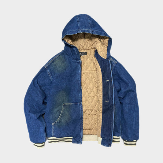 DIRTY DENIM QUILTED JACKET - BLUE - FXN menswear