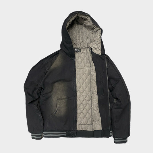 DIRTY DENIM QUILTED JACKET - BLACK - FXN menswear