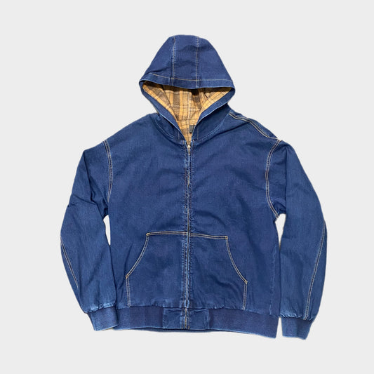 VINTAGE DENIM HOODIE JACKET - DARK BLUE