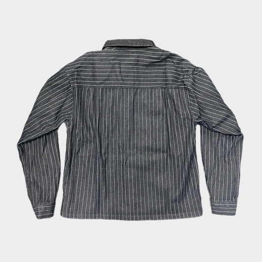 PINSTRIPE TWILL DENIM JACKET - BLACK