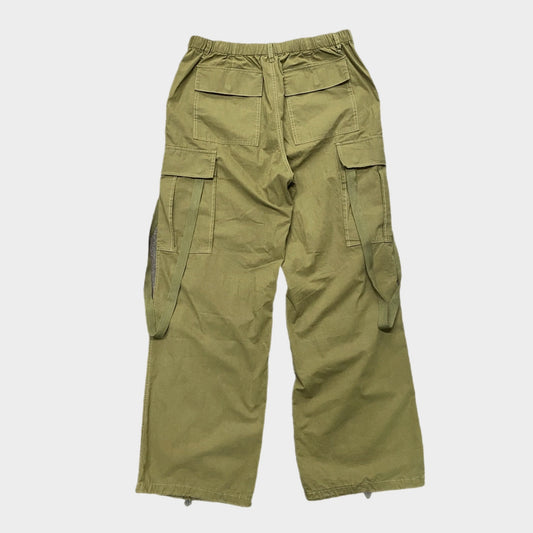 STRAP PARACHUTE PANT - OLIVE