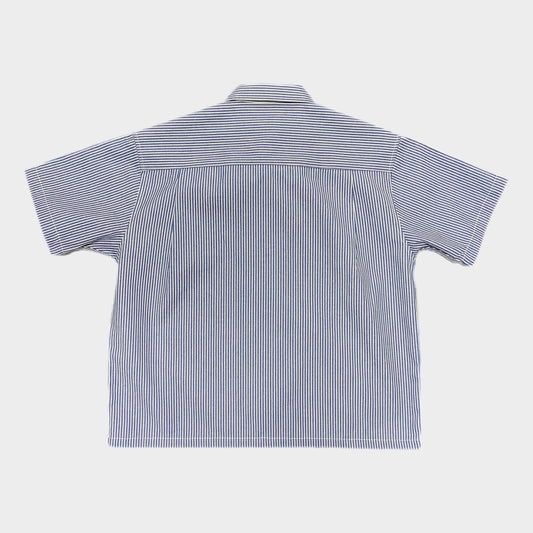 CROPPED HICKORY BUTTON UP - NAVY