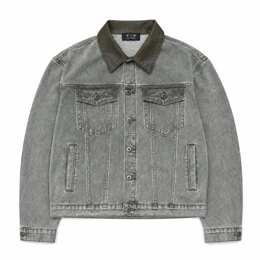 LEATHER COLLAR JACKET