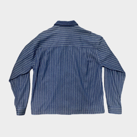 PINSTRIPE TWILL DENIM JACKET - BLUE