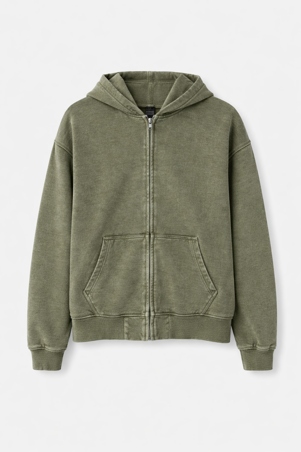 VINTAGE WASH ZIP HOODIE - OLIVE – FXN menswear