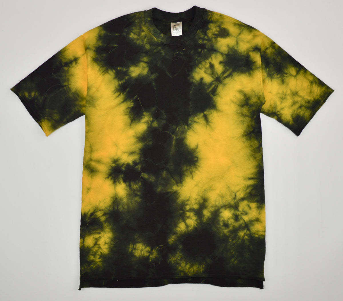 BLACK & YELLOW TIE DYE SHORT SLEEVE SHIRT