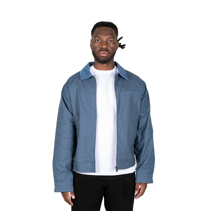 CORDUROY COLLAR JACKET - BLUE