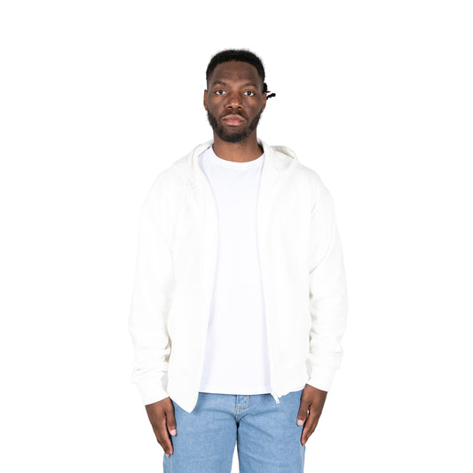 ZIP UP HOODIE - WHITE