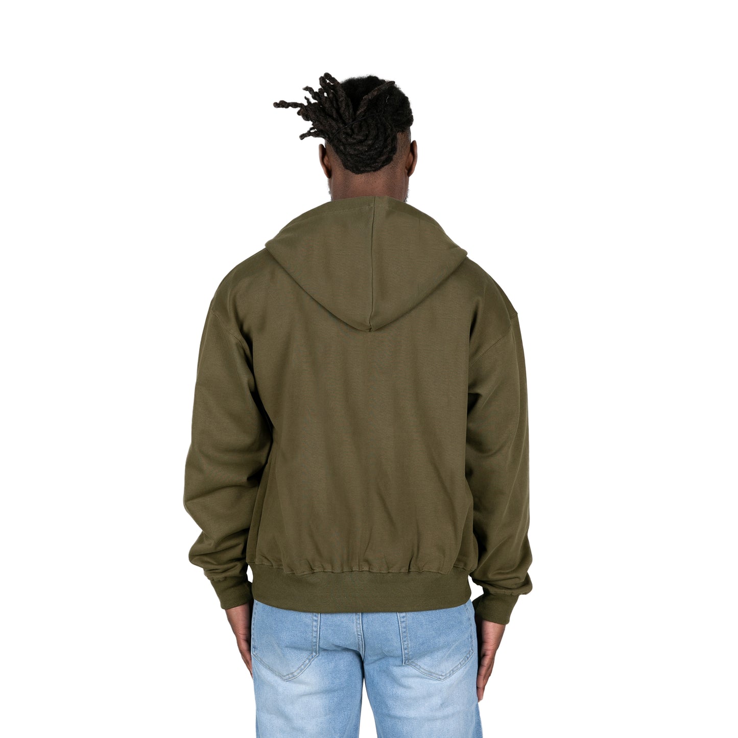 ZIP UP HOODIE - OLIVE GREEN