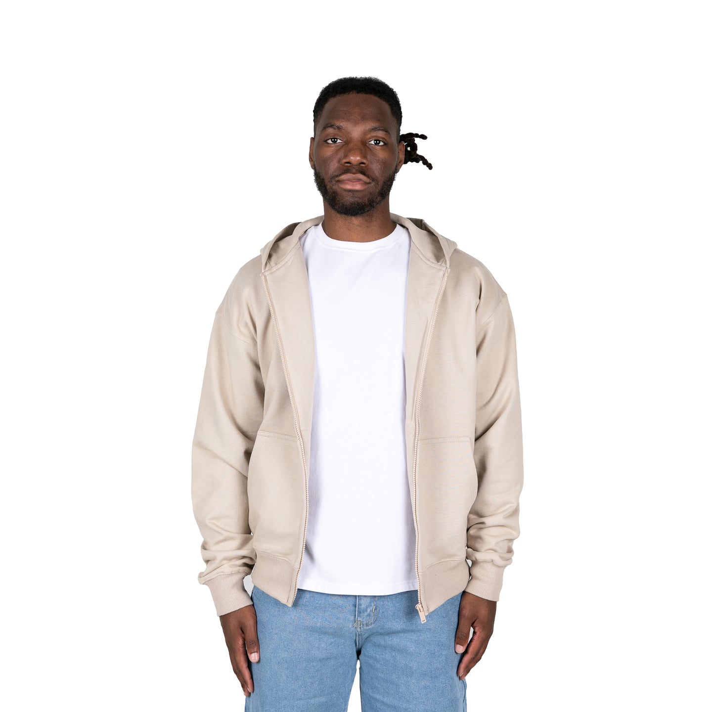 ZIP UP HOODIE - BEIGE