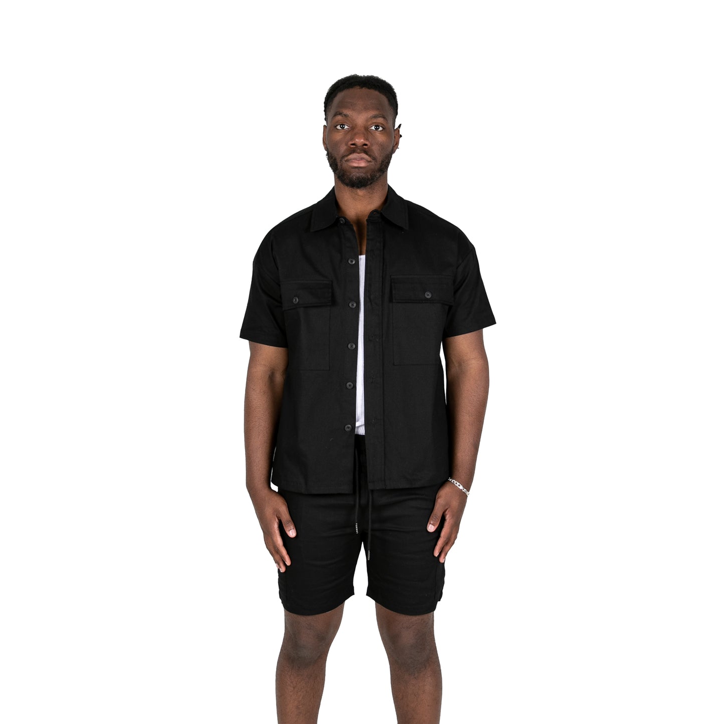 MILITARY SHORT SLEEVE SHIRT - BLACK