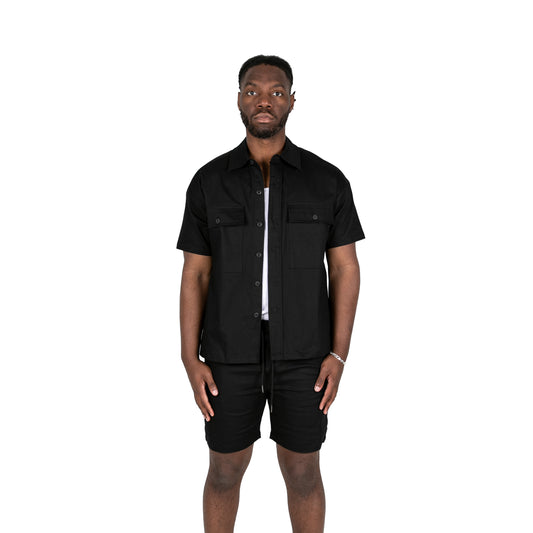 MILITARY SHORT SLEEVE SHIRT - BLACK