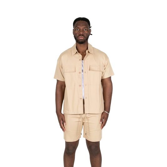MILITARY SHORT SLEEVE SHIRT - TAN