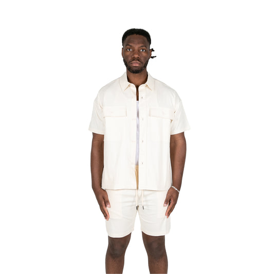 MILITARY SHORT SLEEVE SHIRT - IVORY