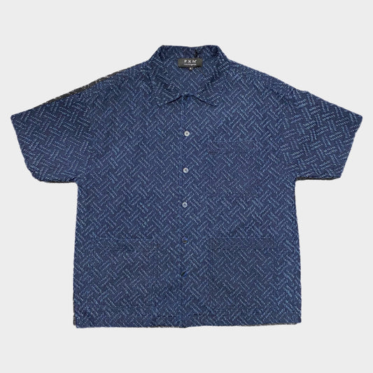 DISTRESSED DENIM SHIRT - BLUE