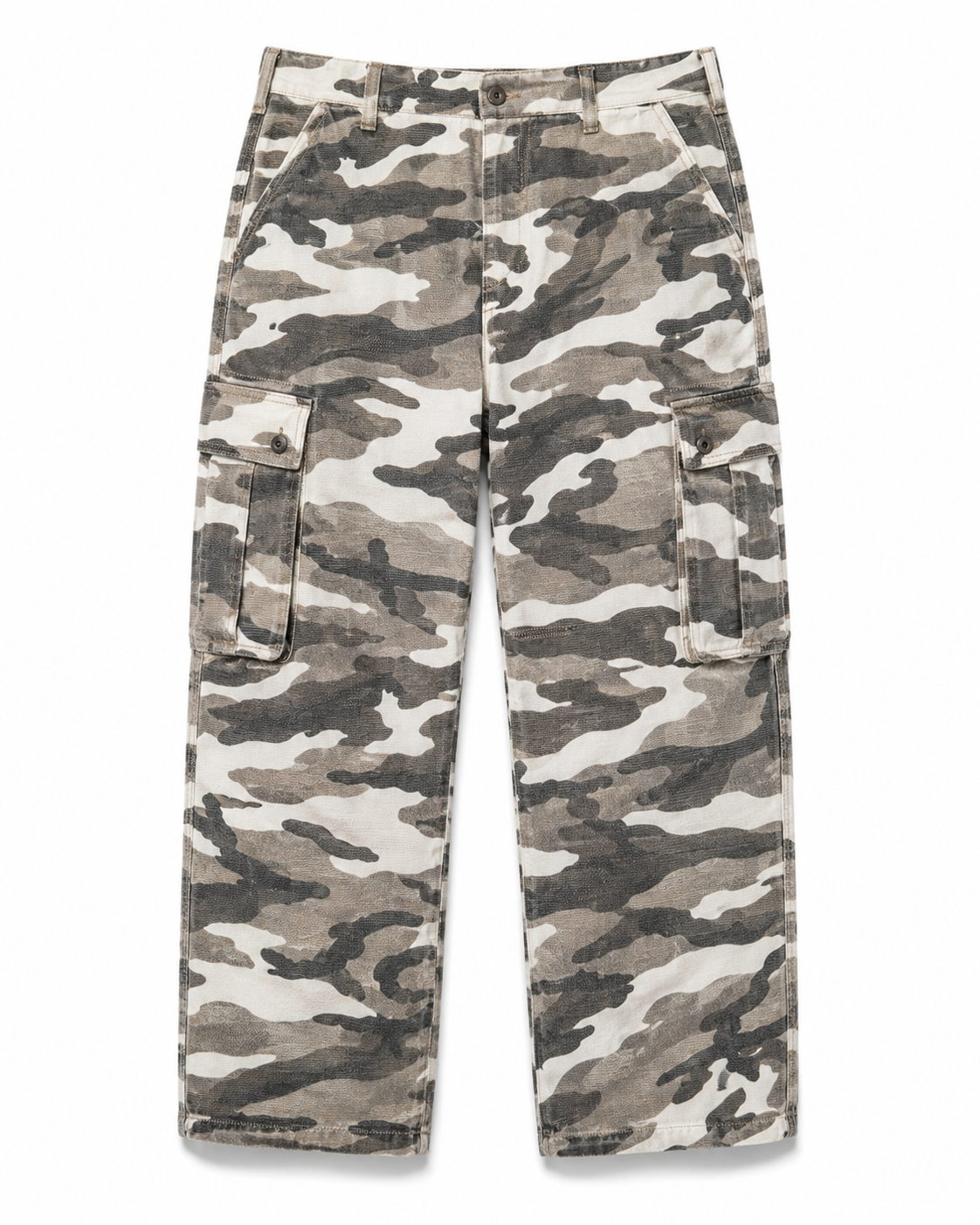 STONE WASHED CAMO CARGOS