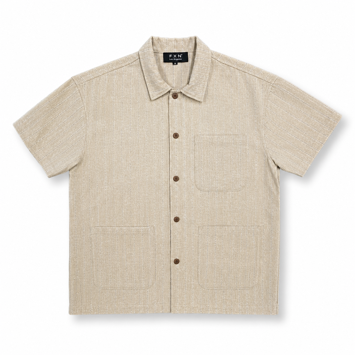 PINSTRIPE SHORT SLEEVE CHORE COAT