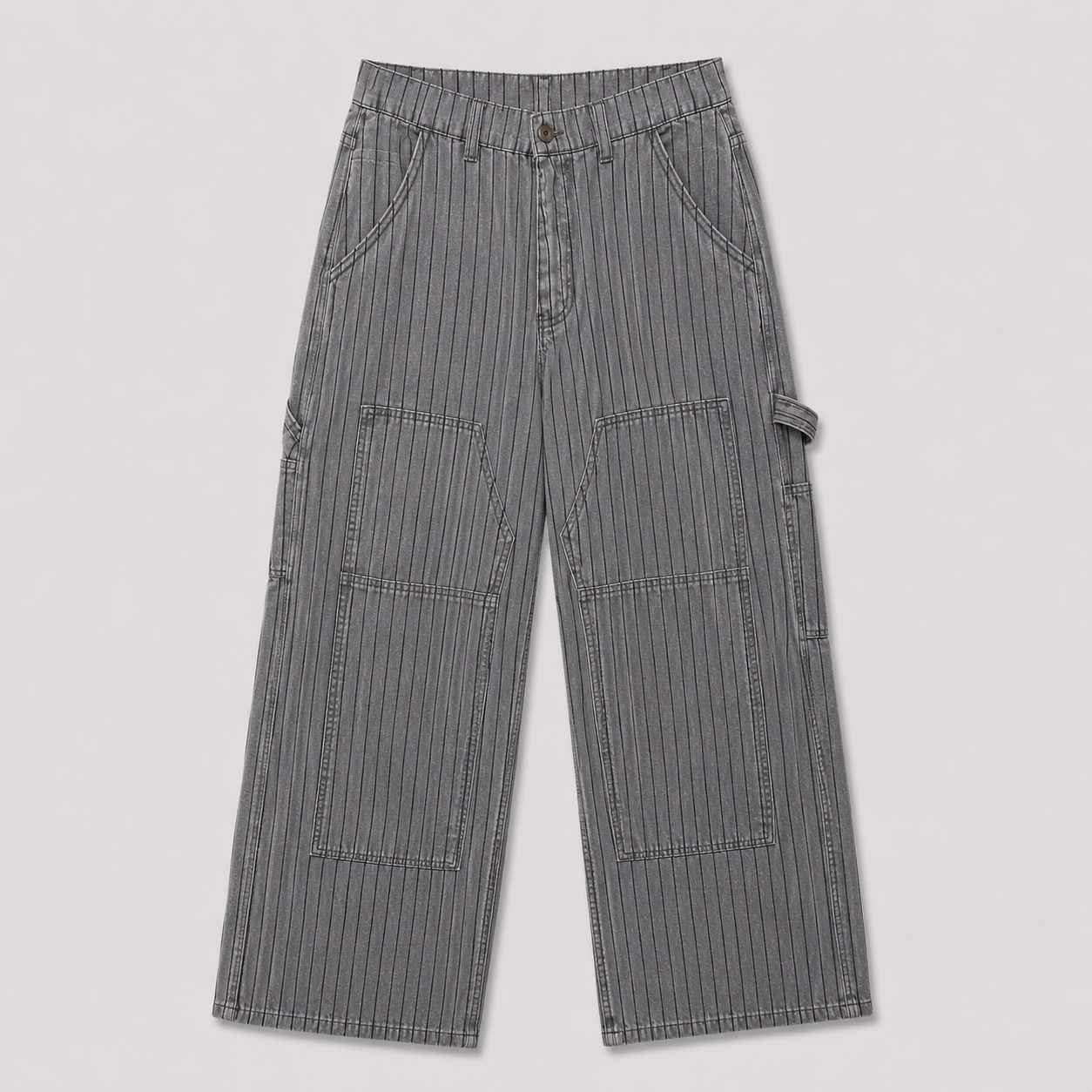 PINSTRIPE VINTAGE WORK PANT - CHARCOAL