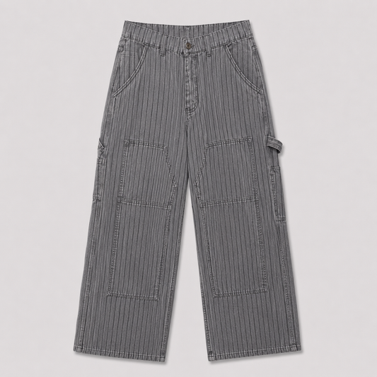 PINSTRIPE VINTAGE WORK PANT - CHARCOAL