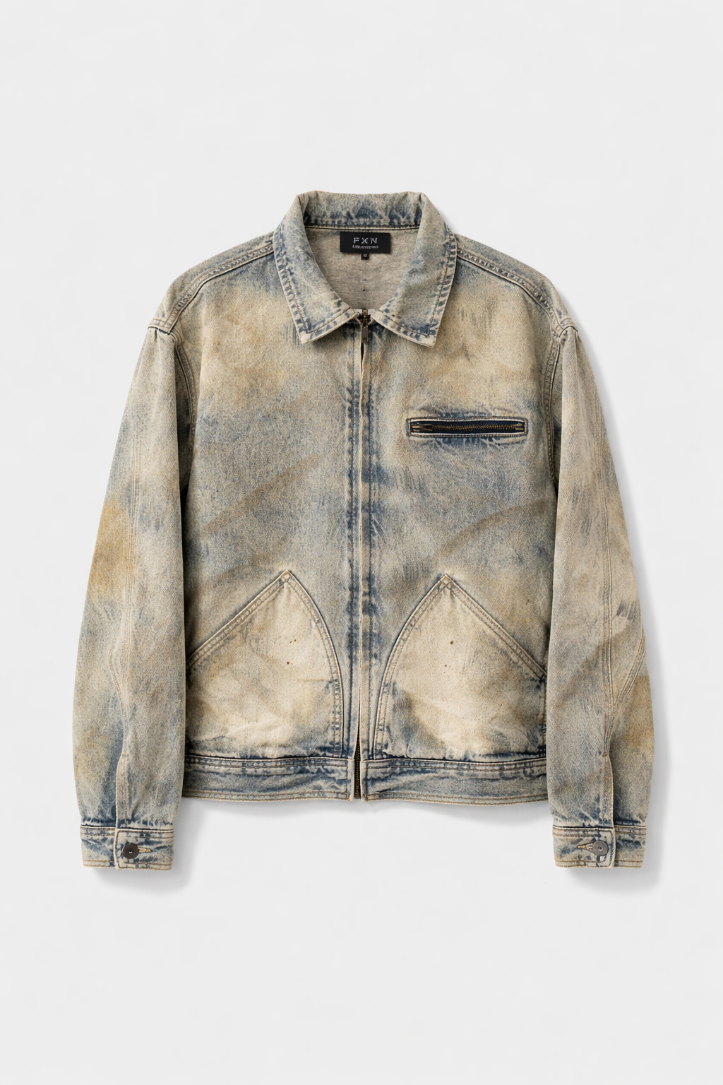 DIRTY DENIM WORK JACKET - BLUE