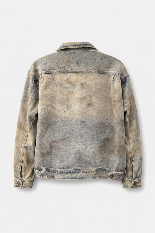 DIRTY DENIM WORK JACKET - BLUE