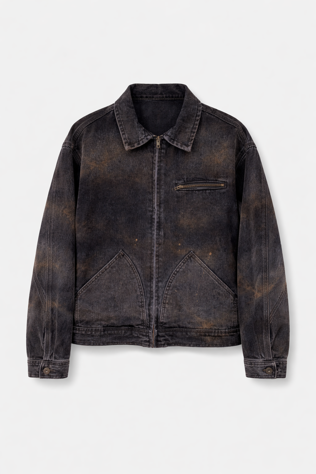 DIRTY DENIM WORK JACKET - BLACK