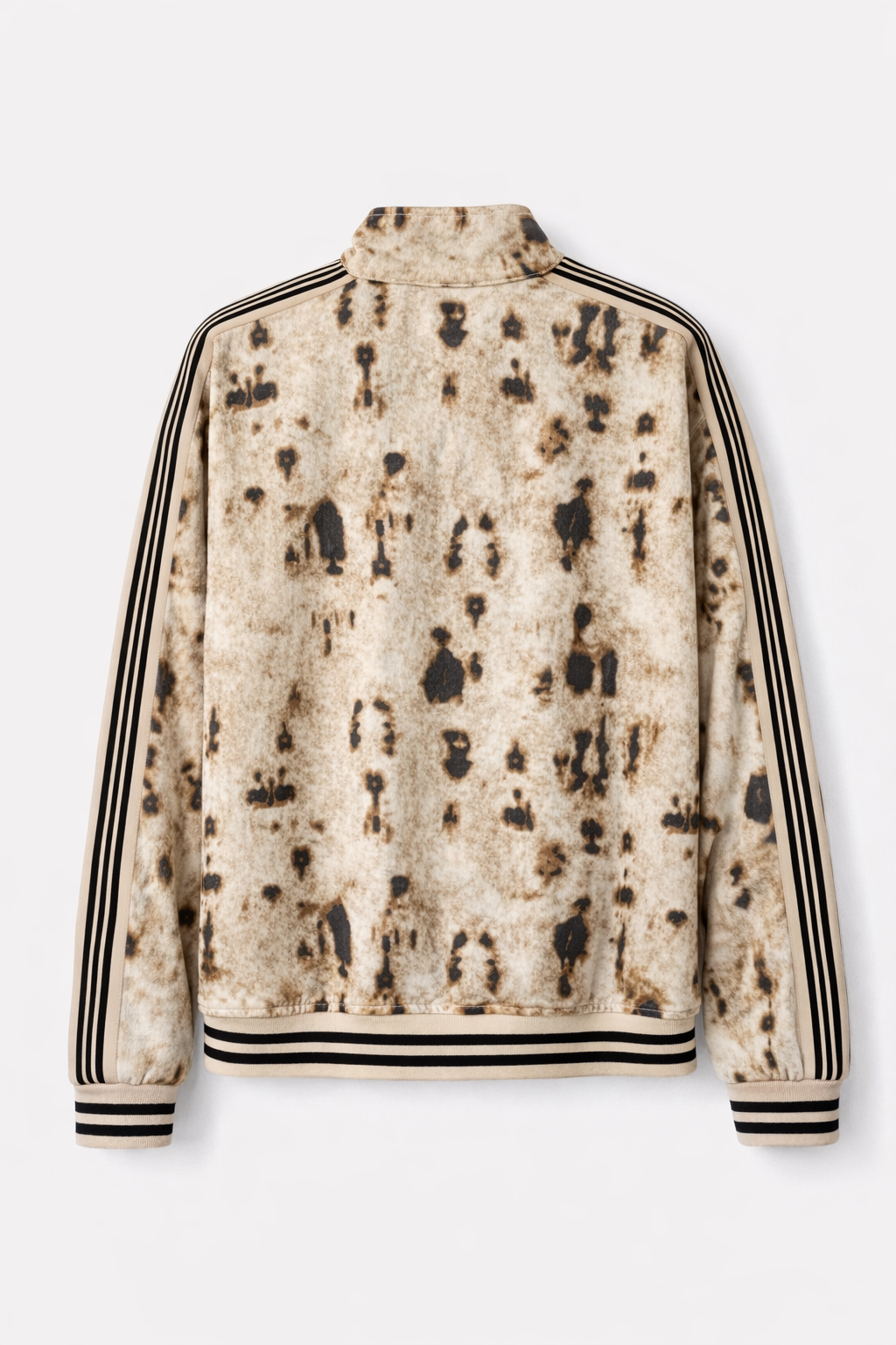 CHEETAH DENIM TRACK JACKET - BEIGE