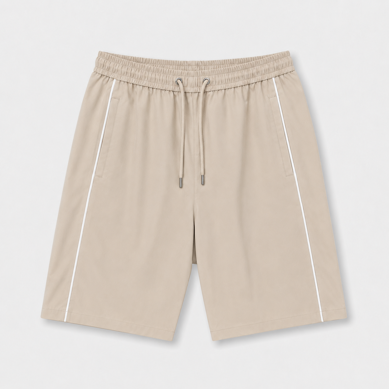 EXTRA BAGGY STURDY TRACK SHORTS - BEIGE