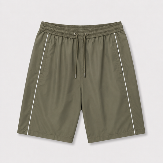 EXTRA BAGGY TRACK SHORTS - OLIVE