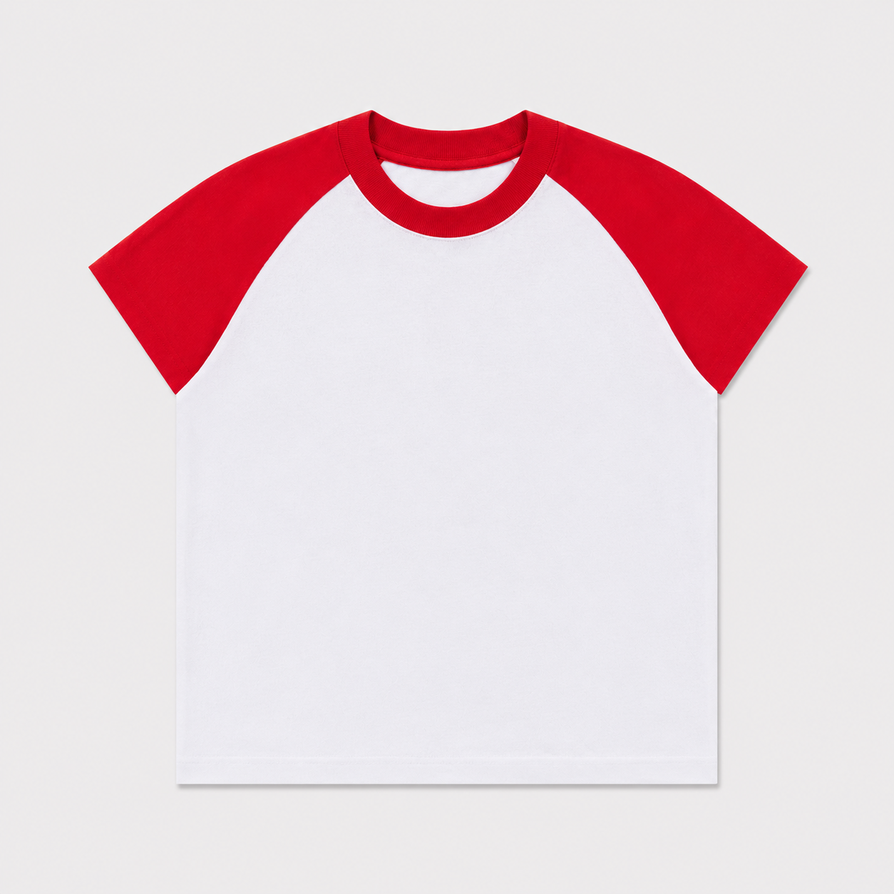 RAGLAN CROP MUSCLE TEE - RED