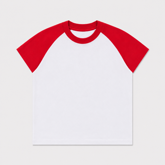 RAGLAN CROP TEE - RED