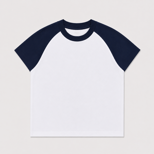 RAGLAN CROP TEE - NAVY