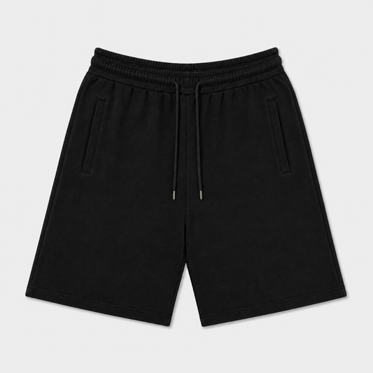 EXTRA BAGGY FRENCH TERRY SHORTS - BLACK