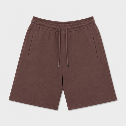 EXTRA BAGGY FRENCH TERRY SHORTS - BROWN