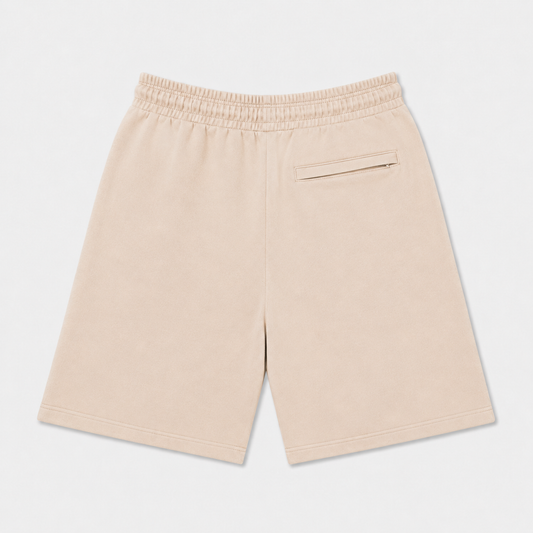EXTRA BAGGY FRENCH TERRY SHORTS - TAN