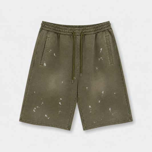 EXTRA BAGGY TOOTHPASTE FRENCH TERRY SHORTS - OLIVE