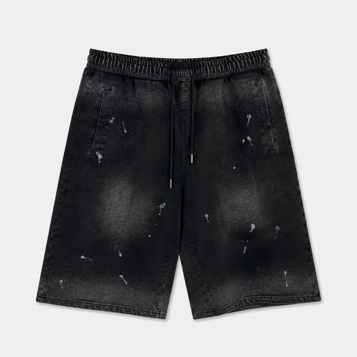 EXTRA BAGGY TOOTHPASTE FRENCH TERRY SHORTS - BLACK