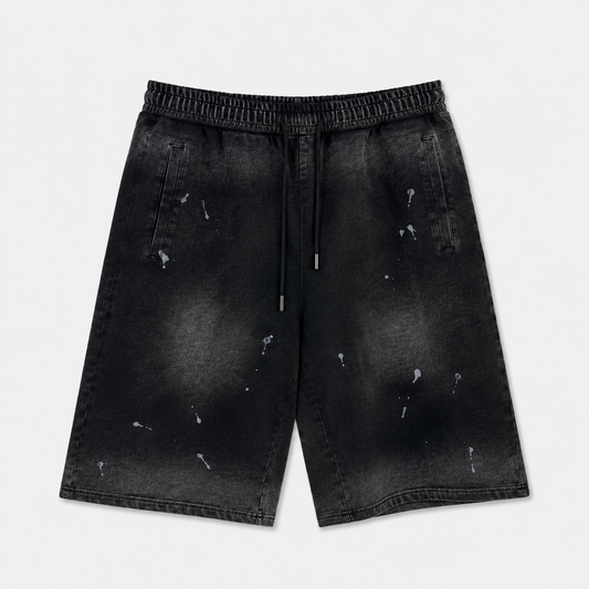 EXTRA BAGGY TOOTHPASTE FRENCH TERRY SHORTS - BLACK