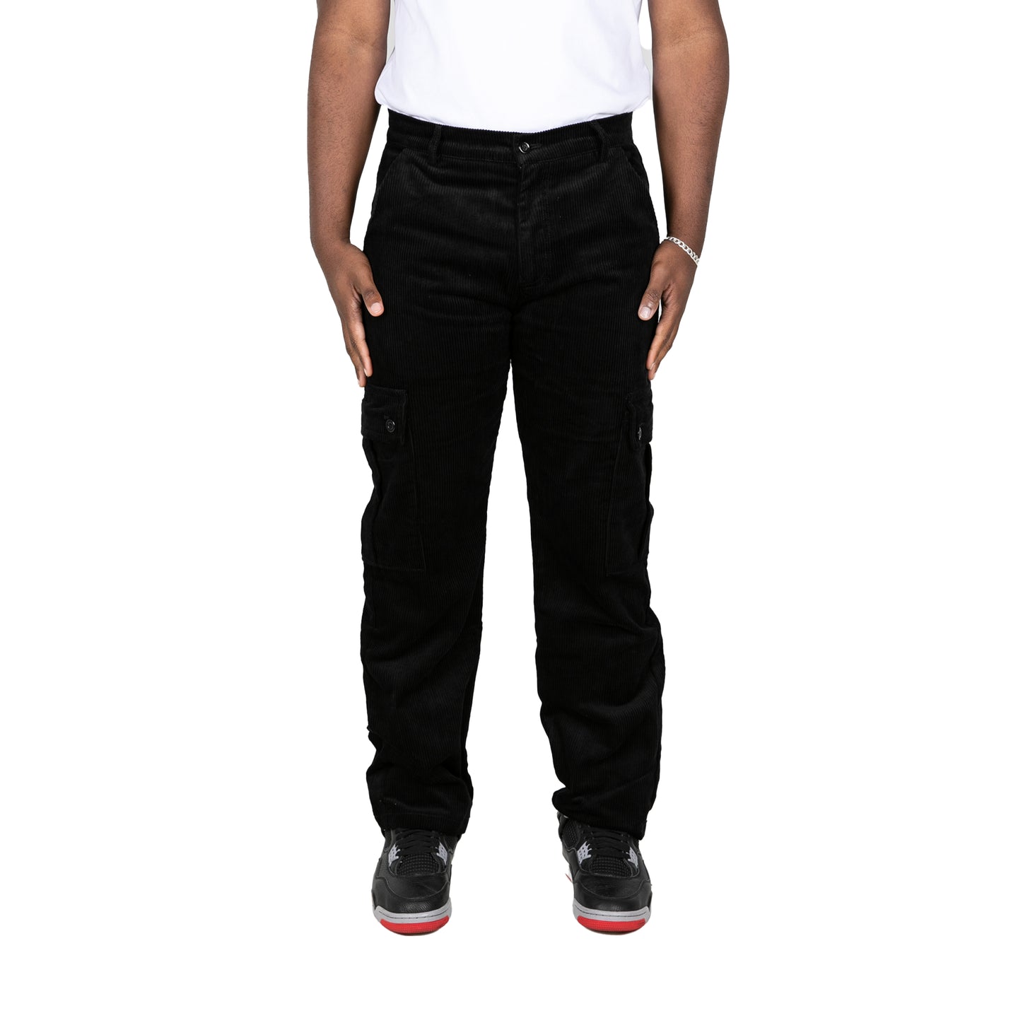 CORDUROY CARGO PANT - BLACK