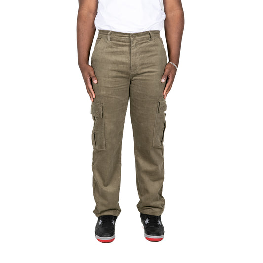 CORDUROY CARGO PANT - OLIVE GREEN