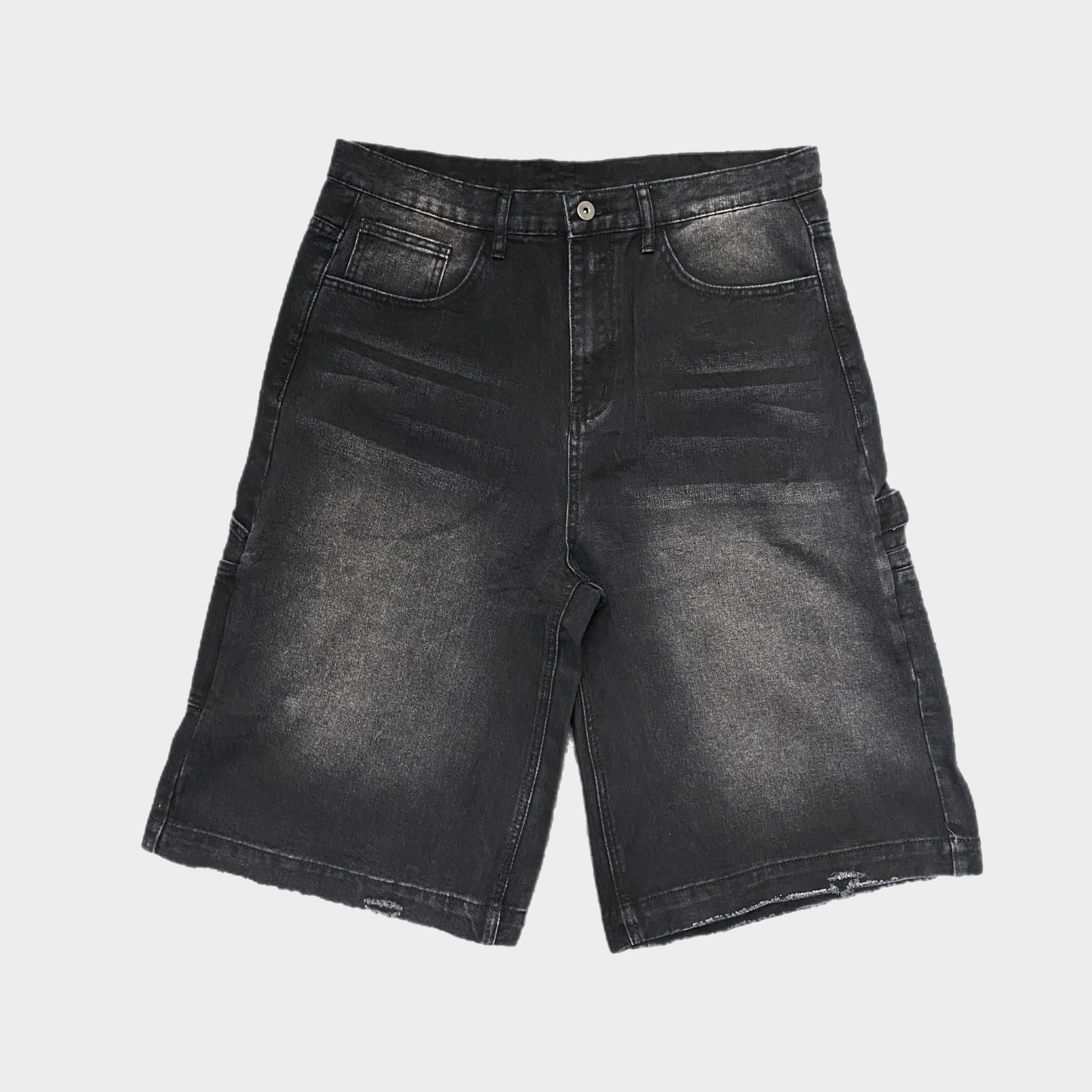 EXTRA BAGGY CARPENTER SHORTS - BLACK – FXN menswear