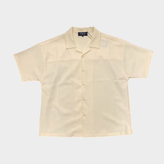CROP BOWLING SHIRT - IVORY