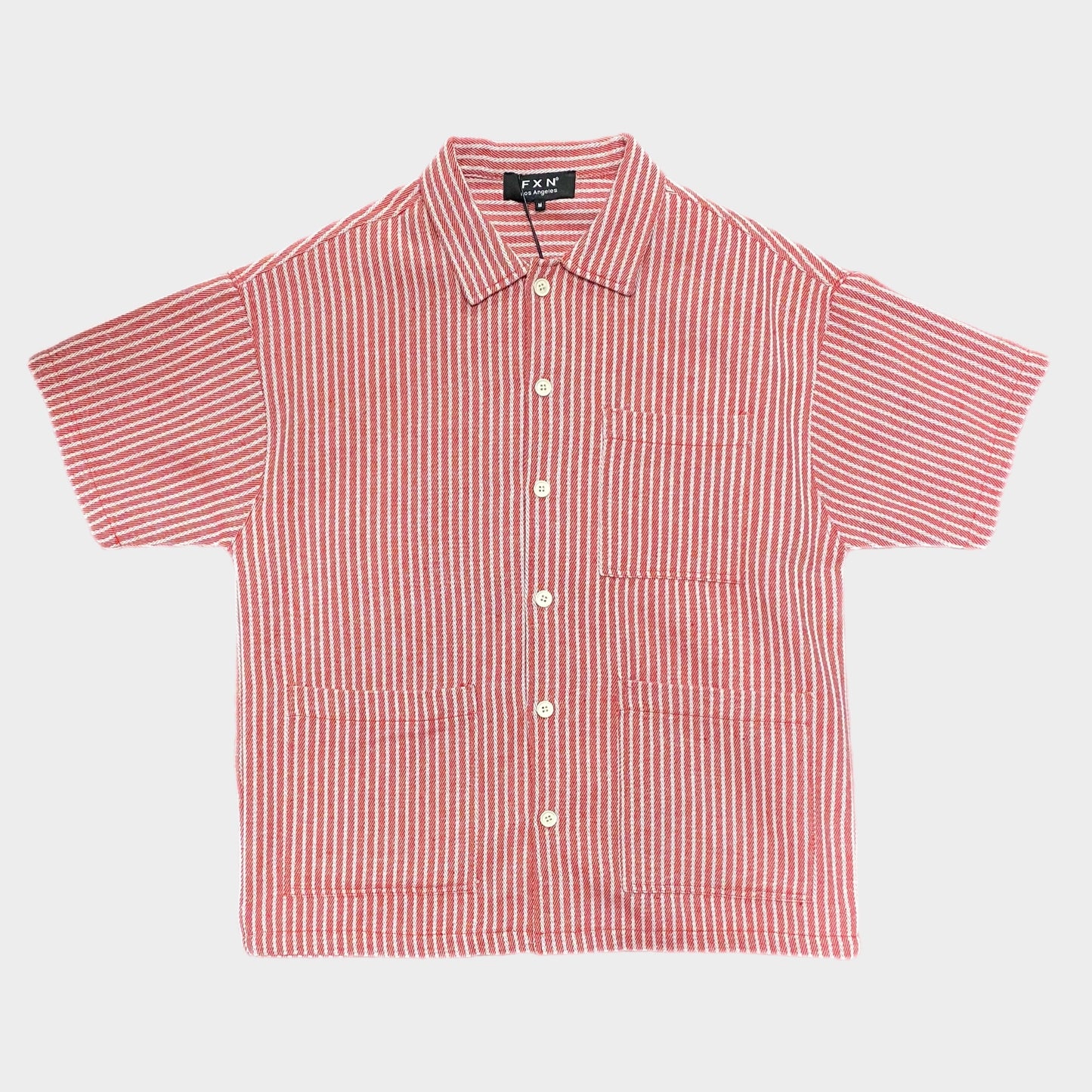 JACQUARD SHORT SLEEVE SHIRT - RED