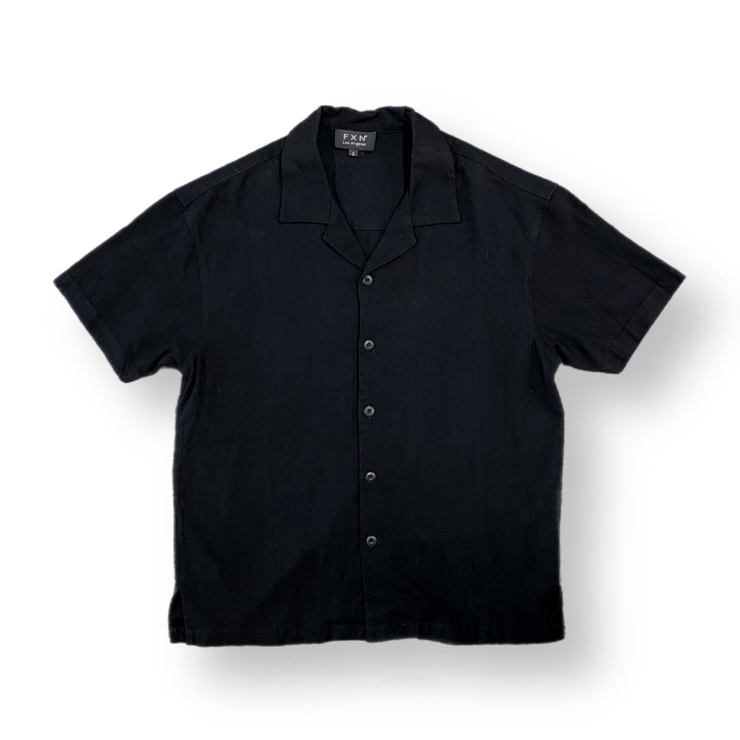 LINEN SHORT SLEEVE SHIRT - BLACK