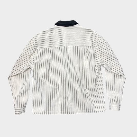 PINSTRIPE TWILL DENIM JACKET - OFF WHITE