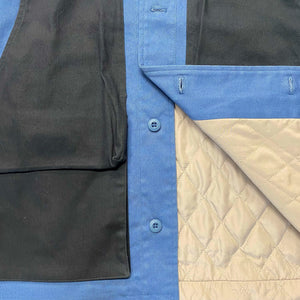 TWO TONE QUILTED WORK JACKET - ASH BLUE