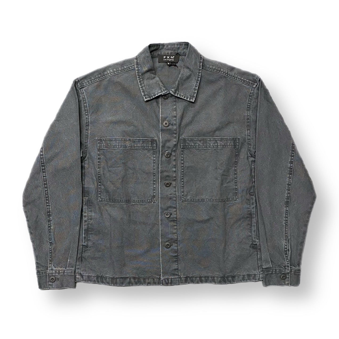 VINTAGE WASH MILITARY SHIRT - CHARCOAL