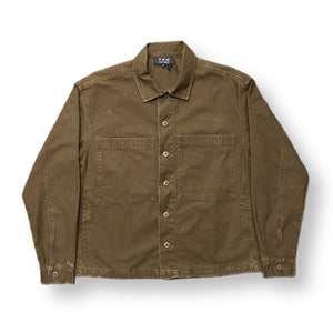 VINTAGE WASH MILITARY SHIRT - BROWN